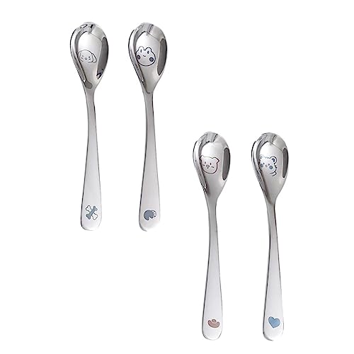 Vicloon Baby Besteck Set - Edelstahl Gabel & Löffel Mit Tier-Motiv