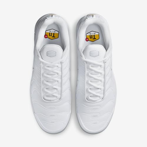 Nike Nike Air Max Plus G Golf Shoes (FZ4150-100, White/Gold/Salsa Red/Pure Platinum) Size 11.5