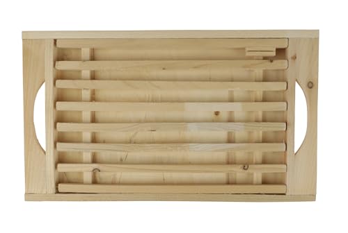 Faveco 543976 Planche à pain en Bouleau certifié FSC - L 37 cm l 21 cm H 2.5 cm - Planche à découper le pain avec repose couteau