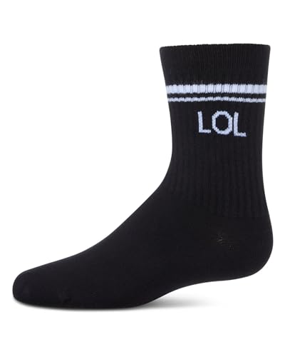 MeMoi Girl's LOL Athletic Crew Socks
