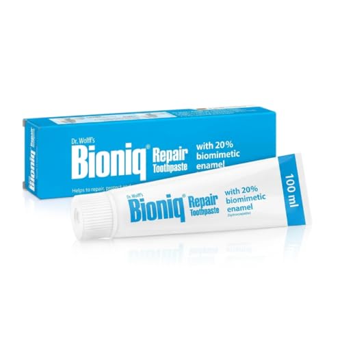 Bioniq Repair-Zahncreme 1 x 100 ml Zahncreme fluoridfrei mit künstlichem Zahnschmelz (Hydroxylapatit Zahnpasta) Zahnschmelz reparieren & Zahnschmelzschutz bei empfindliche Zähne