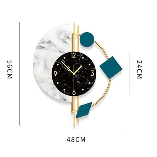 FUUUUR HoKiis Modern Wall Clock,Large Decorative Clock, Mid-Century Modern,Industrial Art Deco, Battery-Powered Home Decoration