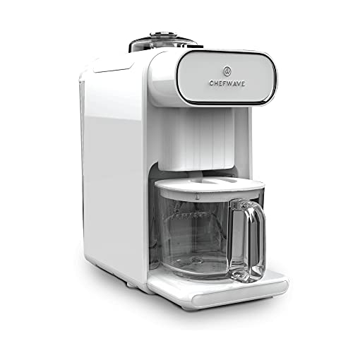 ChefWave Milkmade Dairy Alternative Vegan Milk Maker with 6 Plant-Based Auto Programs, No Soaking, Auto-Clean Function, Delay Start, Recipe Book Bundle with Handheld Milk Frother (2 Items)