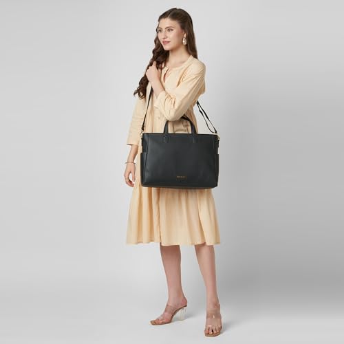 Image of Caprese Bow 15.6 Inch Large Laptop Bag for Women with Adjustable & Detachable Straps | Stylish, Durable, and Spacious with Multiple Compartments for Work, Travel, and Everyday Use