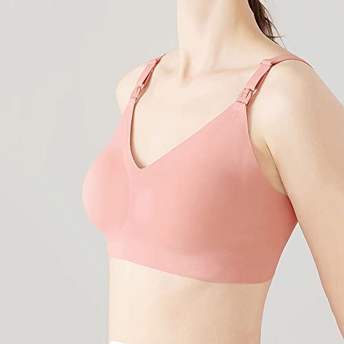 Soutien-gorge d'allaitement push-up sans coutures rose en taille L - 4