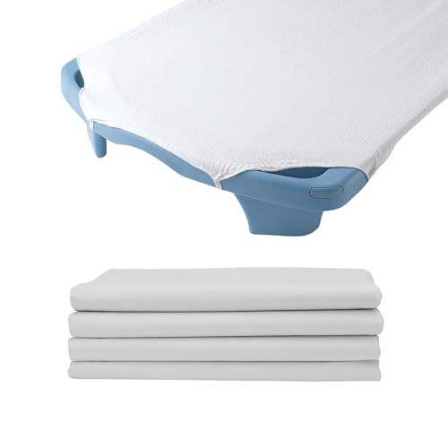 Image of Children's Factory Cot Sheets for Daycare, 100% Organic Cotton, Set of 4