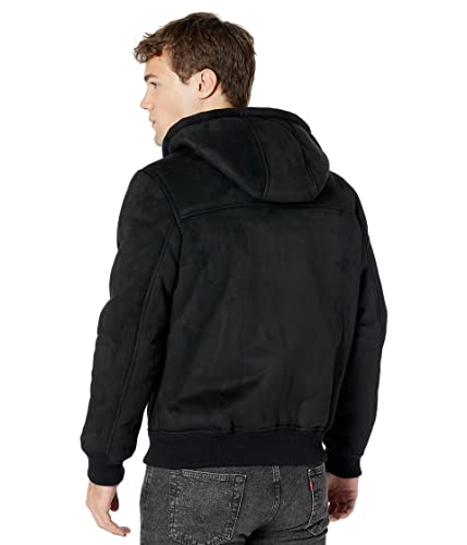 Image of Levi's Men's Buffed Cow Faux Leather Hoody Bomber