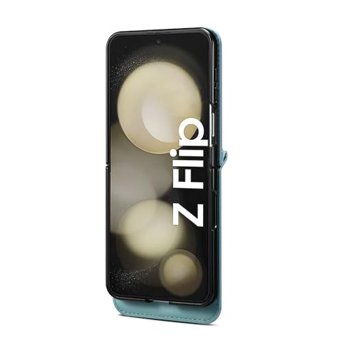 Étui portefeuille Samsung Z Flip 5 antichoc marron avec fentes cartes