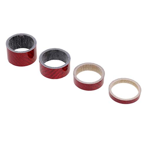 heiyun 5/10/15/20 mm Spacing Pad Bike Headset Ring Washer Bicycle Headset Spacer Mountain Bike Front Fork Carbon Fiber Cycling Parts(red) - Thumbnail 6