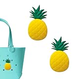 CHARIBEA Premium Pinapple Charms for Bogg Bag, Set of 2 PVC Rubber Inserts, Compatible with Bogg Bag Accessories, Beach Bag Charms Inserts Accessories for Women Girls (B1)