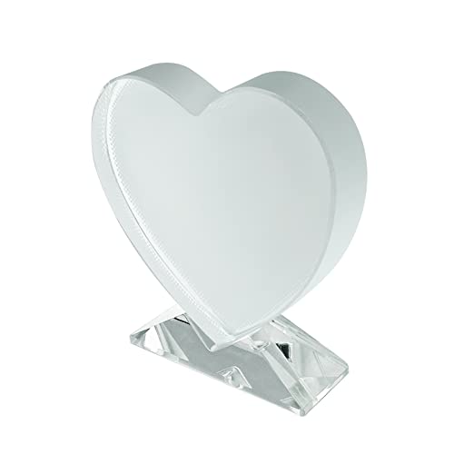 Ismosm Sublimation Blanks Crystal Tabletop Decor Decorative Signs Plaques Custom Photo Frame DIY Picture Frame (Blank - Heart)