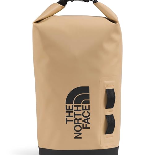 The North Face Base Camp Dry Bag - Roll-Top Waterproof Stuff Sack, Ideal for Camping Gear & Kayak Accessories, Khaki Stone/TNF Black, 8 Liters