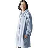 [アクア] mofua (モフア) 着る毛布 吸湿発熱素材 (+2℃) あったか かいまき 3Way (襟/立襟/ハイネック) 男女兼用 ショート ダスクブルー 60196402