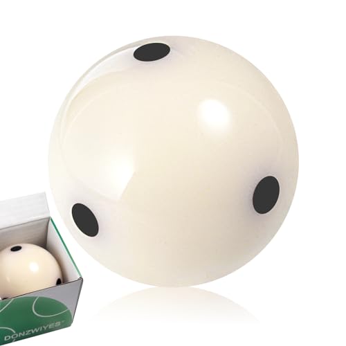 DONZWIYES Pro-Cup Pool Cue Ball 2 1/4" 6 Black Dots AAA-Grade Regulation Size Pool Billiard Training Cue Ball(1 Pack)