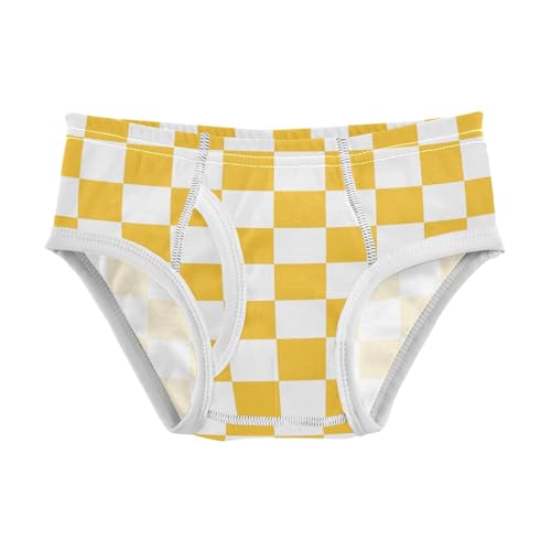 Yellow and Orange Buffalo Checkered Toddler Boy's Underwear 2T