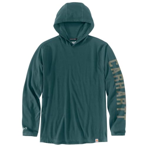Carhartt Men's Force Relaxed Fit Midweight Long-Sleeve Logo Graphic Hooded T-Shirt