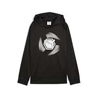 PUMA Boys Active Sports Graphic Poly B Hoodies, Puma Black, 164 EU