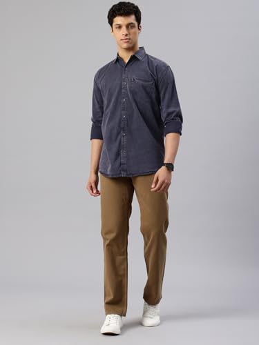 Image of Majestic Man Men's Washed Cotton Twill Casual Shirt - Comfort | Pure Cotton | Slim Fit | Full Sleeve | Casual Wear