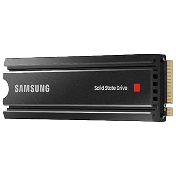 Samsung 980 PRO SSD com dissipador de calor 1TB PCIe Gen 4 NVMe M.2 Disco rígido interno de estado sólido, controle de calor, velocidade máxima, compatível com PS5, MZ-V8P1T0CW