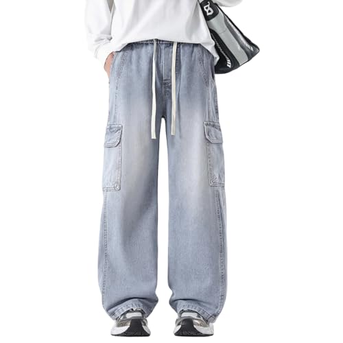 Vaqueros Baggy Y2K Pantalones Vaqueros para Hombres Cargo Stretch Denim Sueltos y Modernos Pantalones Casuales Streetwear Jeans de Moda Oversized Hip Hop