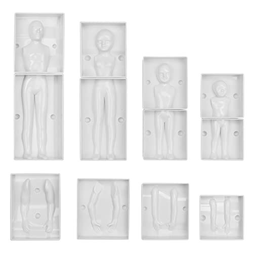 Kurtzy Human Cake Decoration Moulds - Plastic Fondant Sugarcraft Moulds - Family of Four Set with Man, Woman & 2 Children - Full Instructions Included - Baking Kit for Icing and Cake Decorating