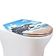 Fanmitrk WC Sitz mit Absenkautomatik, Toilettendeckel Duroplast, Klodeckel mit Schnellverschluss, Montage von oben, Toilettensitz mit Motiv