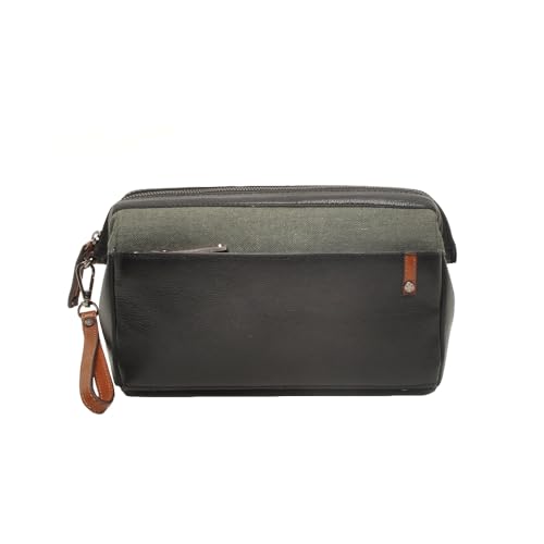 BERBA trousse de toilette adulte mixte noir olive pour rangement maquillage et soin voyage