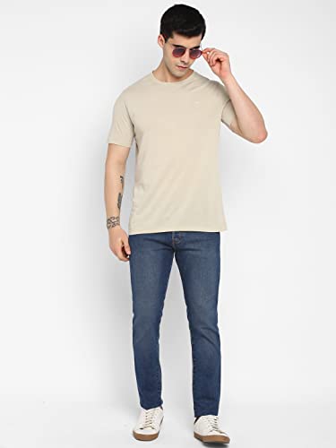 Image of Allen Cooper Men's Super Combed Cotton Rich Solid Round Neck Half Sleeve T-Shirt