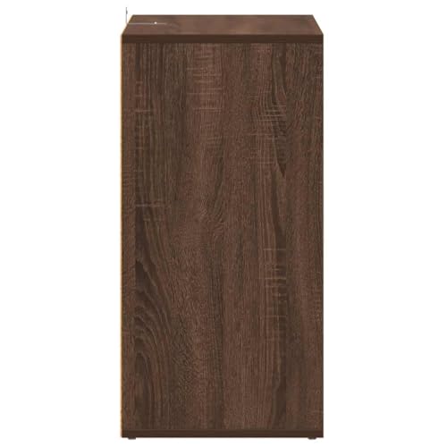 Elegante armario de pasillo marrón con estantes estables de madera 8