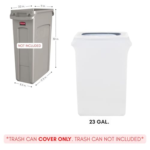 Image of YOUR CHAIR COVERS - 23 Gallon Spandex Slim Jim Narrow Trash Can Cover - White (Cover ONLY, Trash CAN NOT Included)