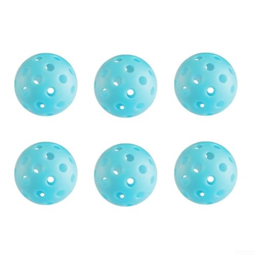 Gdfnmogo Juego de 6 pelotas de pickleball que brillan en la oscuridad para jugar nocturno en interiores y exteriores, bolas de pickleball luminosas fluorescentes con 40 agujeros, cargadas por la luz