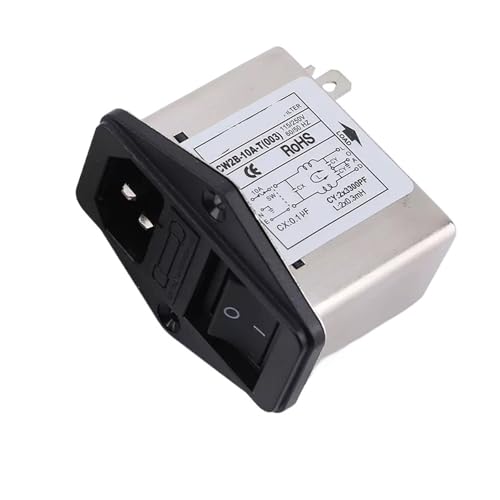 Prise CA monophasé CW2B-10A-T Filtre d'alimentation noir 220V