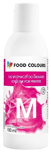 Food Colours Lebensmitteltinte für Drucker MAGENTA 100ML Essbarer Druck, Druck auf Waffelpapier Dekorative Ergänzung für Torten