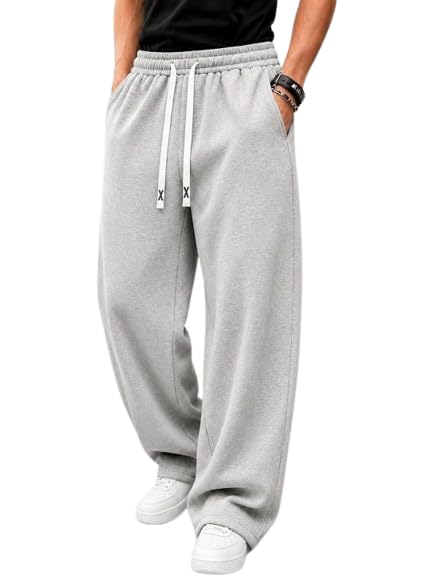 Image of Men's Oversized Baggy Track Pants| Comfortable Lounge & Streetwear Trousers