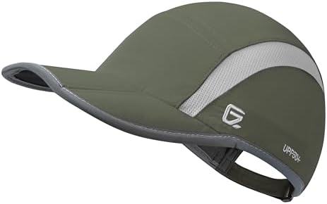 GADIEMKENSD UPF 50+ Outdoor Hat Folding Reflective Running Cap Unstructured Sport Hats for Men & Women
