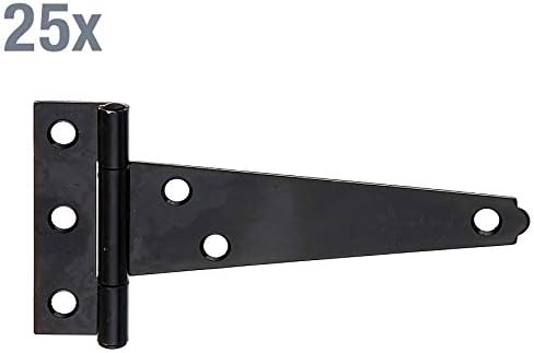 Rolled Box Hinge with Riveted Pin Band: 100 mm/Scharnier: 60 mm / 25 STK. schwarzer Tauchlack, Black Dipping Varnish, Bandlänge: 100 mm - Image 3