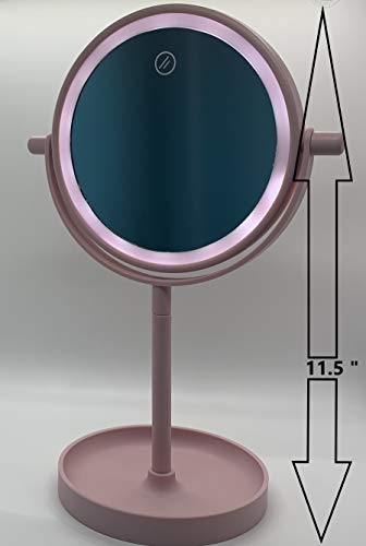 Espejo de maquillaje redondo con luz LED Vanity miniatura 5