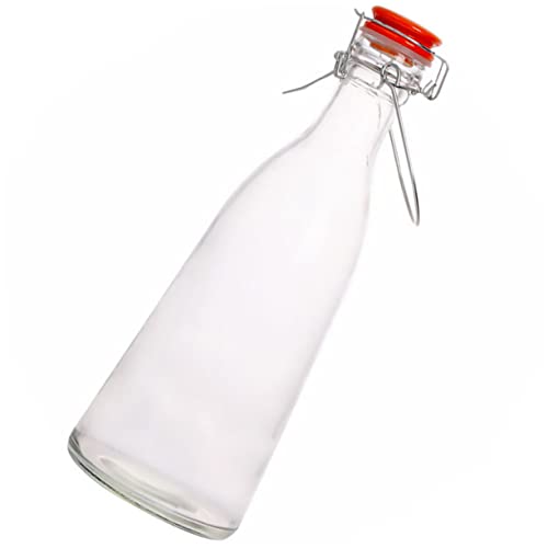 Cabilock Práctica Botella Oscilante con Tapa Hermética de 1000 Ml: Botella Superior para Preparar Bebidas Fermentadas Helados Jugos Caseros