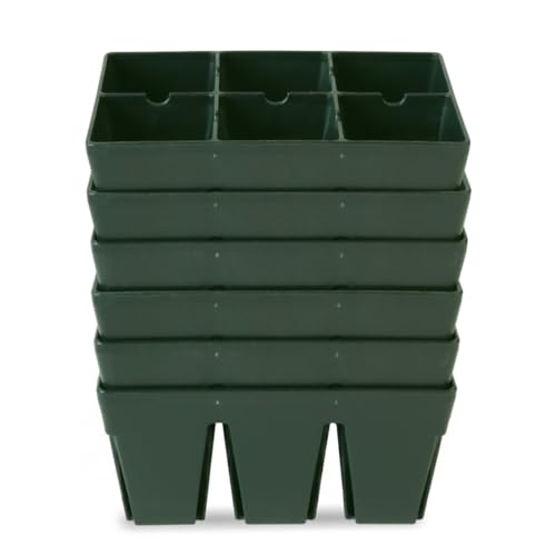 Epic Gardening Reusable Seed Starter Tray - Easy Watering Seed Starting Trays - Gardener Friendly Plant Trays for Seedlings | UV-Treated & BPA-Free -6-Cell Seed Starting Trays - 6 Trays/Sage Green