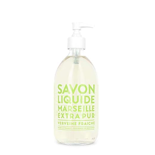 Compagnie de Provence Savon de Marseille Extra Pure Liquid Soap - Fresh Verbena - 16.7 Fl Oz Glass Pump Bottle