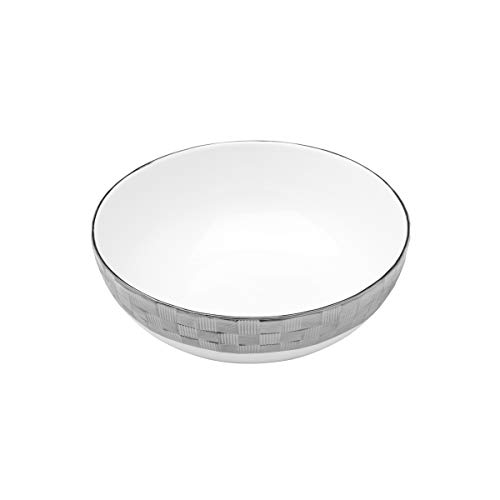SALADEIRA PORCELANA VERA SILVER, Wolff, Branco Prata, L 21 C 21 A 8.5