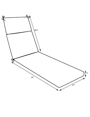 Pillow Perfect Outdoor/Indoor Topanga Stripe Lagoon Chaise Lounge Cushion, 1 Count (Pack Of 1), Blue #TOP2