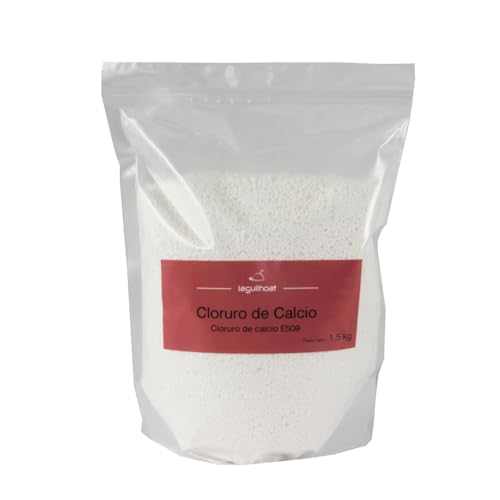 Cloruro de Calcio en Polvo 1,5 kg para Esferificación Directa y Cocina Molecular Baño de Calcio Formato Bolsa Zip Sin Gluten