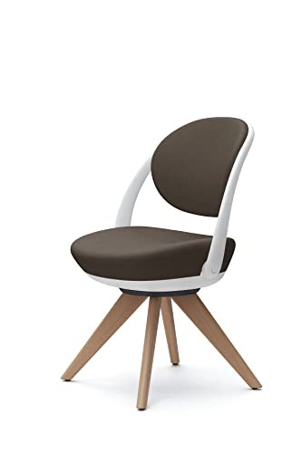 オカムラ パラベル パーソナルチェア 在宅ワーク対応 木4本脚 ホワイト ダークブラウン 8CBAYW-FXW3