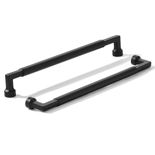 khtumeware 10-Pack 10-Inch(256mm) Black Cabinet Pulls,Heavy-Duty Solid Matte Black Handles for Kitchen Cabinets, Cupboards, Drawers and Bathroom Hardware