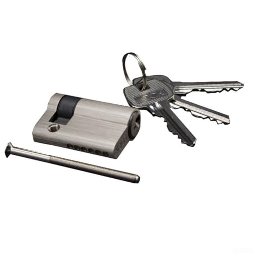 45Mm Cylindrical Lock Cylinder, Brass Anti-Passage Fire-resistance Door Half Lock Cylinder With 3 Keys Household Hardware Accessories