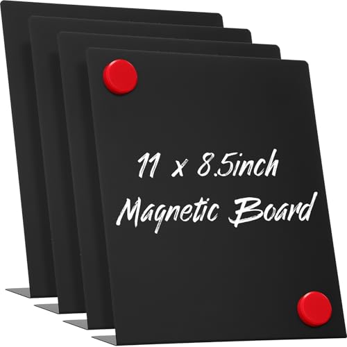 Fainne Magnettafel, Ständer, Metallmagnet, Pinnwand, Magnetdisplay mit Staffelei für den Tisch, für Schulanfang, Memo, Menü, Tisch, Büro, Küche, Zubehör (Schwarz, 28,9 x 21,6 cm)