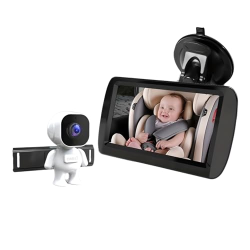 [starrycoo]チャイルドシート モニター ベビーモニター 車 ベビーカー ミラー カメラ 後部座席の赤ちゃんを見る ナイトビジョン機能付き カーミラーディスプレイ ワイドビュー 12V シガーソケット 赤ちゃん 車 カメラ360°回転可能 簡単設置 後ろ向き幼児用シートに最適