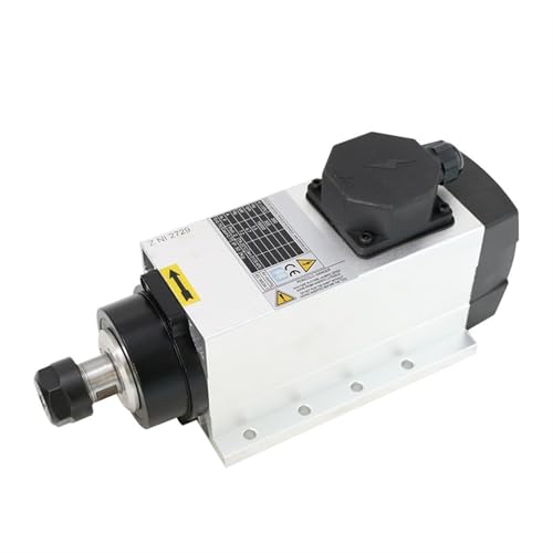 Spindle motor 2.2KW 220V 380V Air-Cooled Spindle Motor ER20 Chuck Square Spindle Mounting Flange 4 Bearings For Router Milling Machine(2.2kw 380V)