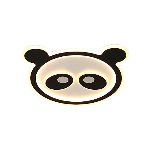 Plafonnier LED ultra-mince panda pour éclairage chambre d'enfant noir